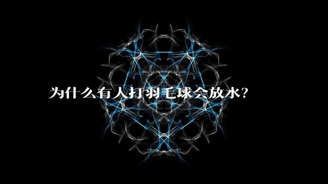 为什么有人打羽毛球会放水？