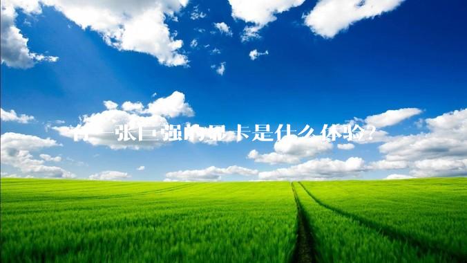 有一张巨强的显卡是什么体验？